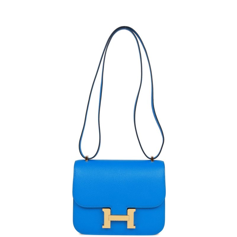 Hermes Constance 18 Bleu Hydra Chevre Gold Hardware - Image 7