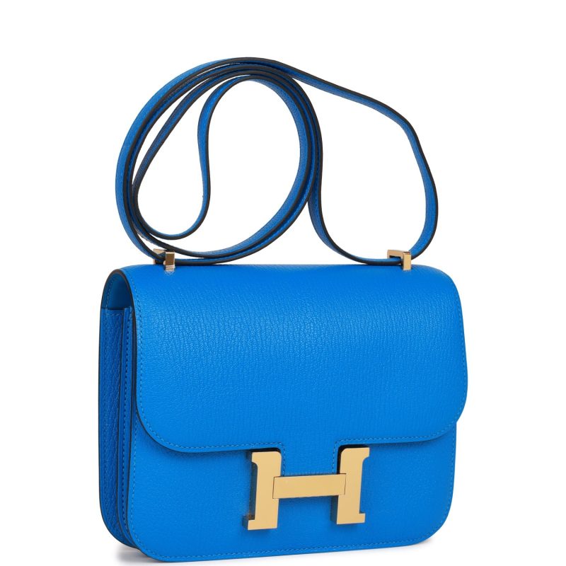 Hermes Constance 18 Bleu Hydra Chevre Gold Hardware - Image 2