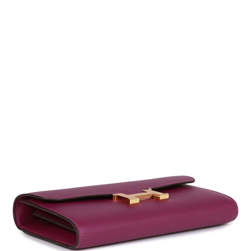 Hermes Constance Wallet To Go Anemone Evercolor Gold Hardware - Image 6