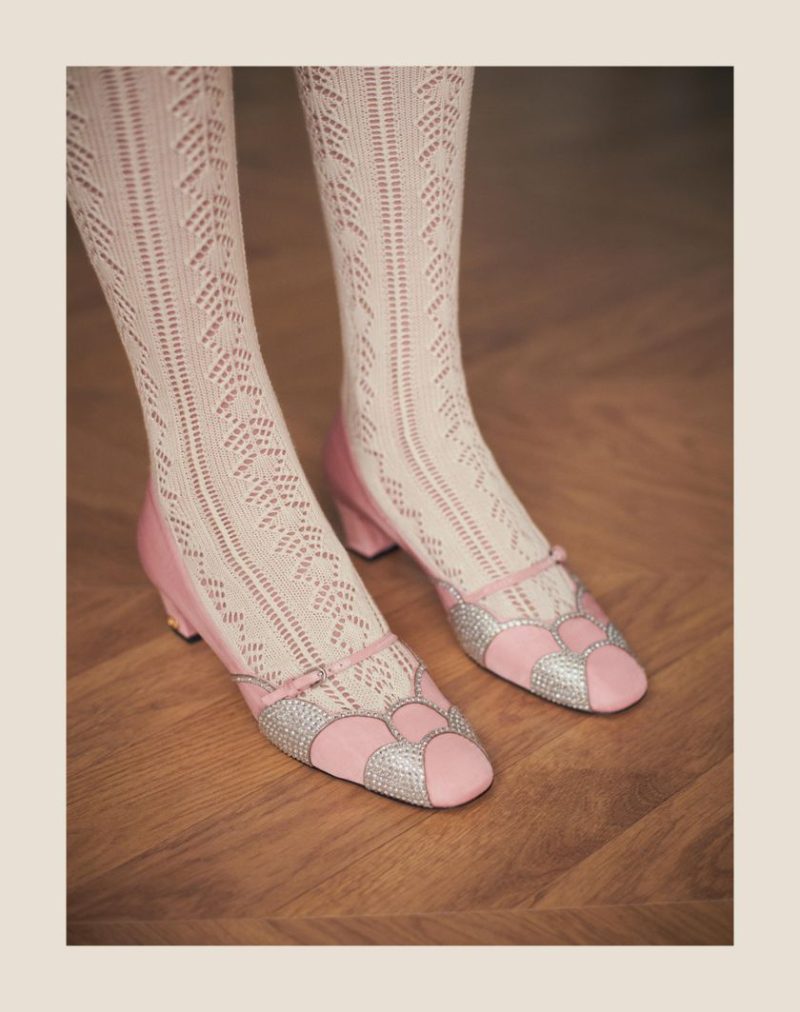 BOWOW PUMPS IN MOIR?? FABRIC WITH CRYSTALS 45MM - Image 4