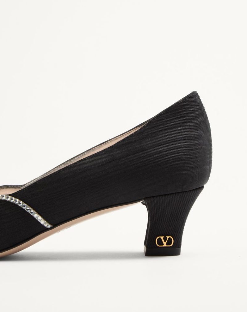 BOWOW PUMPS IN MOIR?? FABRIC WITH CRYSTALS 45MM - Image 7