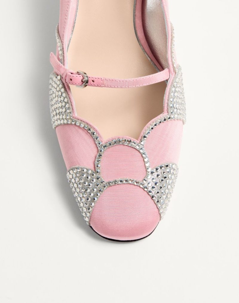 BOWOW PUMPS IN MOIR?? FABRIC WITH CRYSTALS 45MM - Image 6