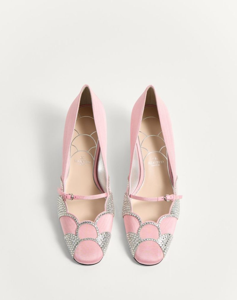 BOWOW PUMPS IN MOIR?? FABRIC WITH CRYSTALS 45MM - Image 8