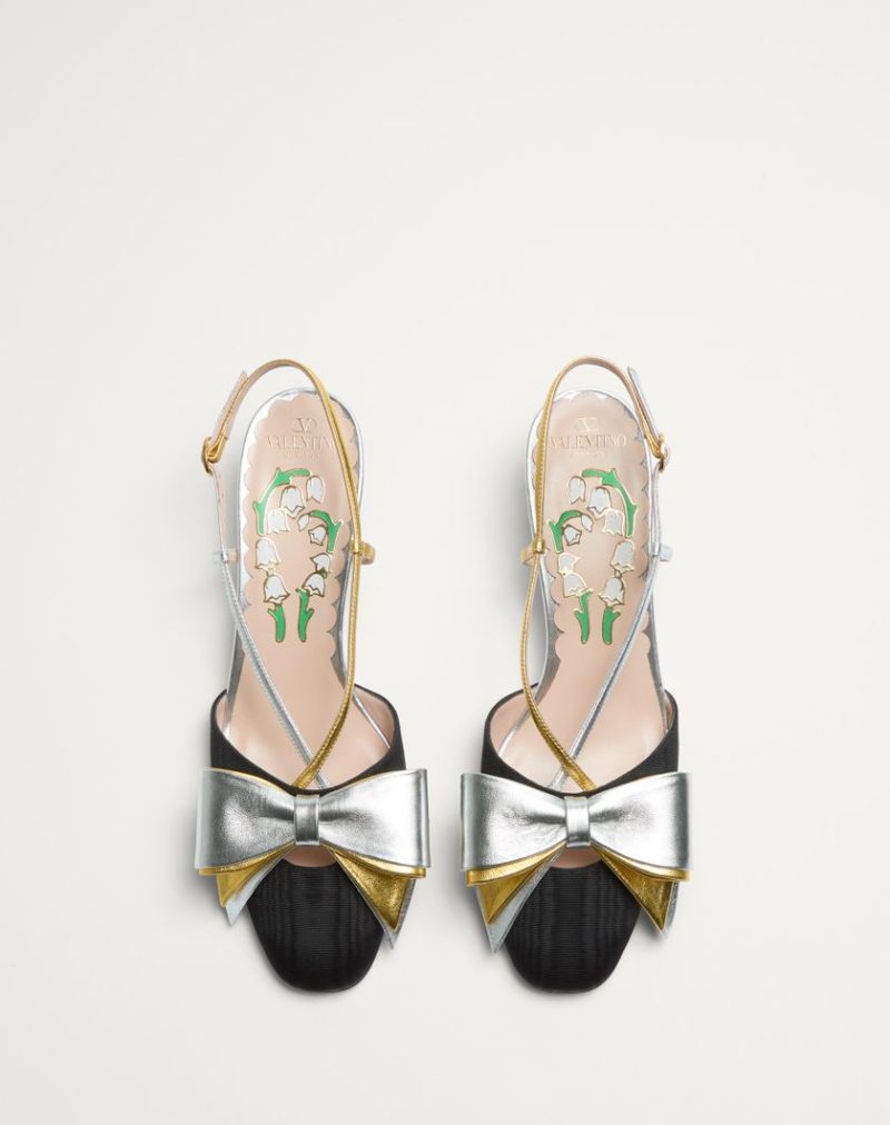 BOWOW SLINGBACK PUMPS IN MOIR?? FABRIC 45MM - Image 7