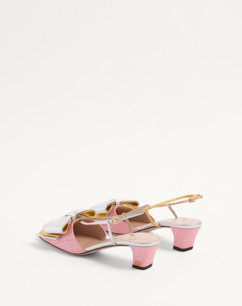 BOWOW SLINGBACK PUMPS IN MOIR?? FABRIC 45MM - Image 4