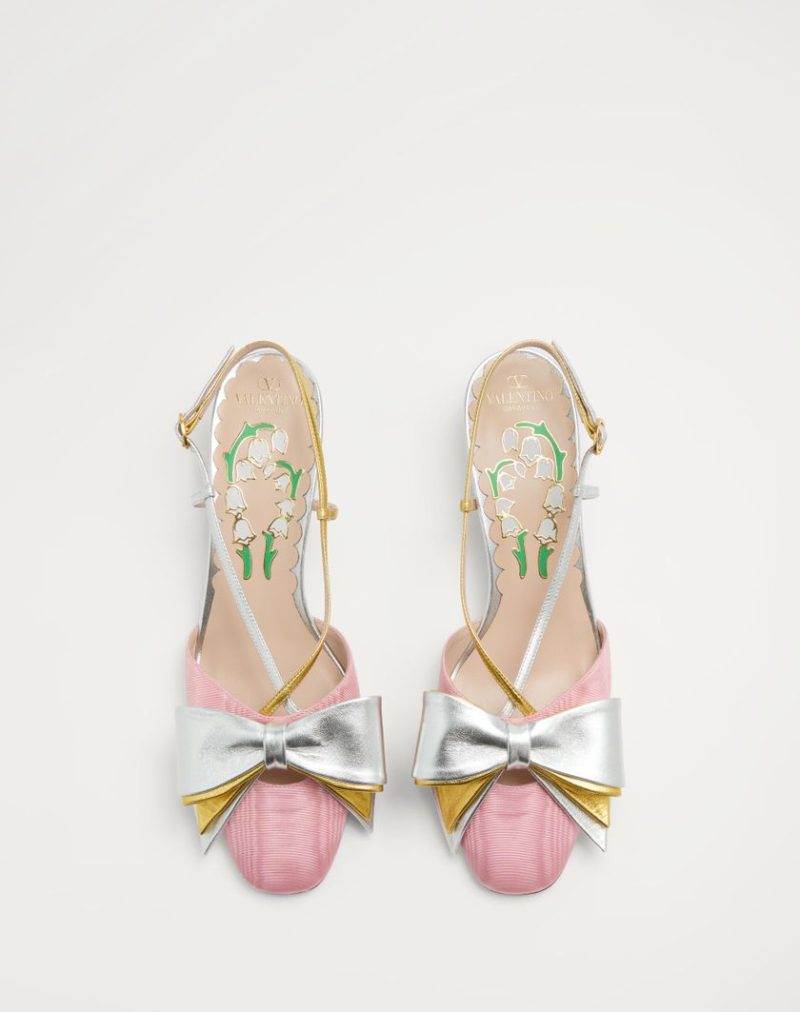 BOWOW SLINGBACK PUMPS IN MOIR?? FABRIC 45MM - Image 5
