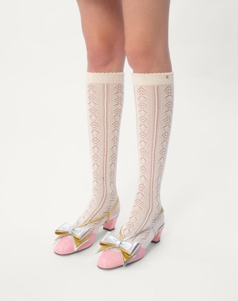 BOWOW SLINGBACK PUMPS IN MOIR?? FABRIC 45MM - Image 6