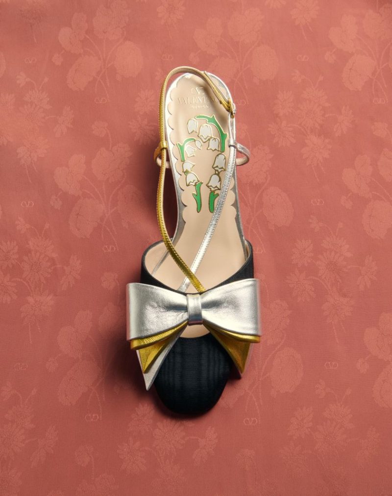 BOWOW SLINGBACK PUMPS IN MOIR?? FABRIC 45MM - Image 2