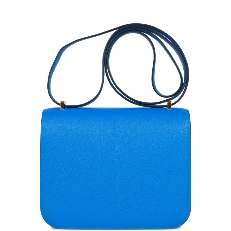 Hermes Constance 18 Bleu Hydra Chevre Gold Hardware - Image 4