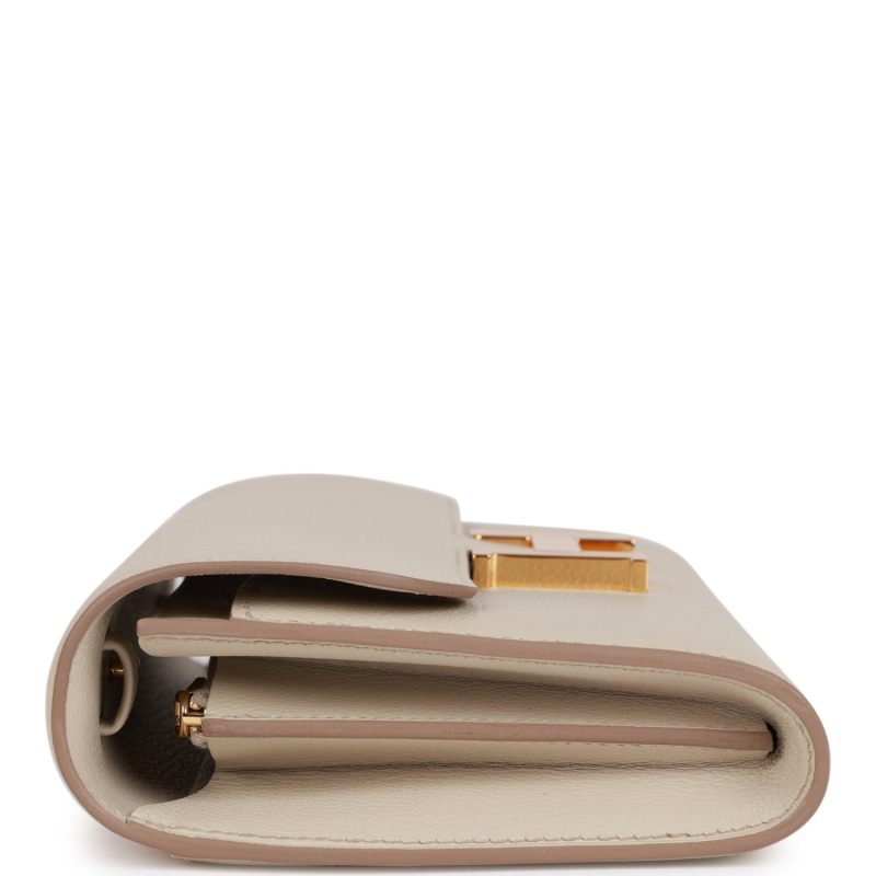 Hermes Constance Wallet To Go Beton Evercolor Gold Hardware - Image 3