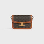 CLASSIQUE TRIOMPHE BAG IN TRIOMPHE CANVAS AND CALFSKIN TAN