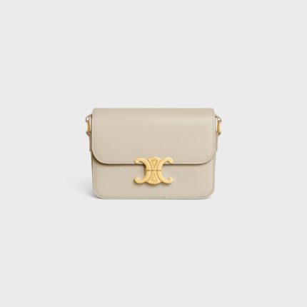 TEEN TRIOMPHE BAG IN SHINY CALFSKIN LIGHT STONE