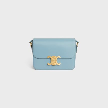 TEEN TRIOMPHE BAG IN SHINY CALFSKIN CALIFORNIA BLUE