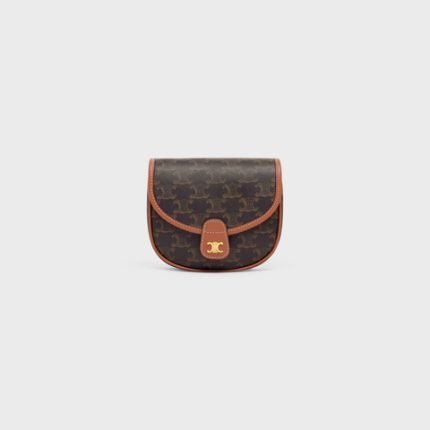 MINI BESACE IN TRIOMPHE CANVAS AND CALFSKIN TAN