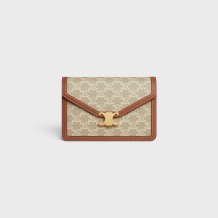 ENVELOPPE BAG IN TRIOMPHE CANVAS AND CALFSKIN GREGE