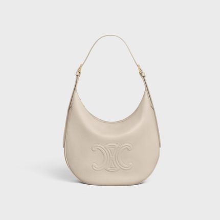 MEDIUM HELO?SE BAG CUIR TRIOMPHE IN SUPPLE CALFSKIN LIGHT STONE