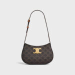 MEDIUM TILLY BAG IN TRIOMPHE CANVAS AND CALFSKIN TAN