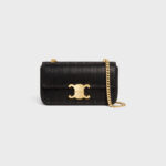 CHAIN SHOULDER BAG CLAUDE IN SUEDE CALFSKIN WITH STRASS BLACK
