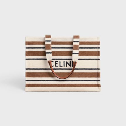 LARGE CABAS THAIS IN STRIPED TEXTILE WITH CELINE JACQUARD MULTICOLOR