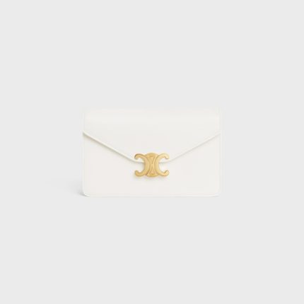 WALLET ON CHAIN MARGO IN SHINY CALFSKIN WHITE