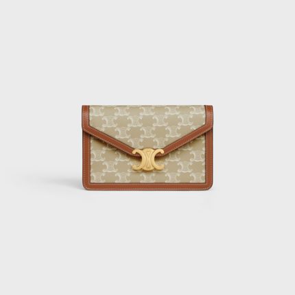 WALLET ON CHAIN MARGO IN TRIOMPHE CANVAS AND CALFSKIN GREGE
