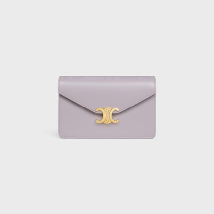 WALLET ON CHAIN MARGO IN SHINY CALFSKIN LIGHT LILAC