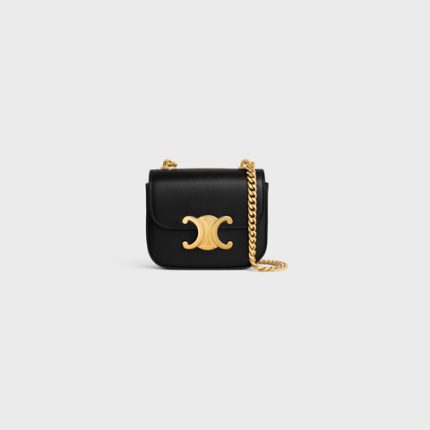 MINI CHAIN CLAUDE IN SHINY CALFSKIN BLACK
