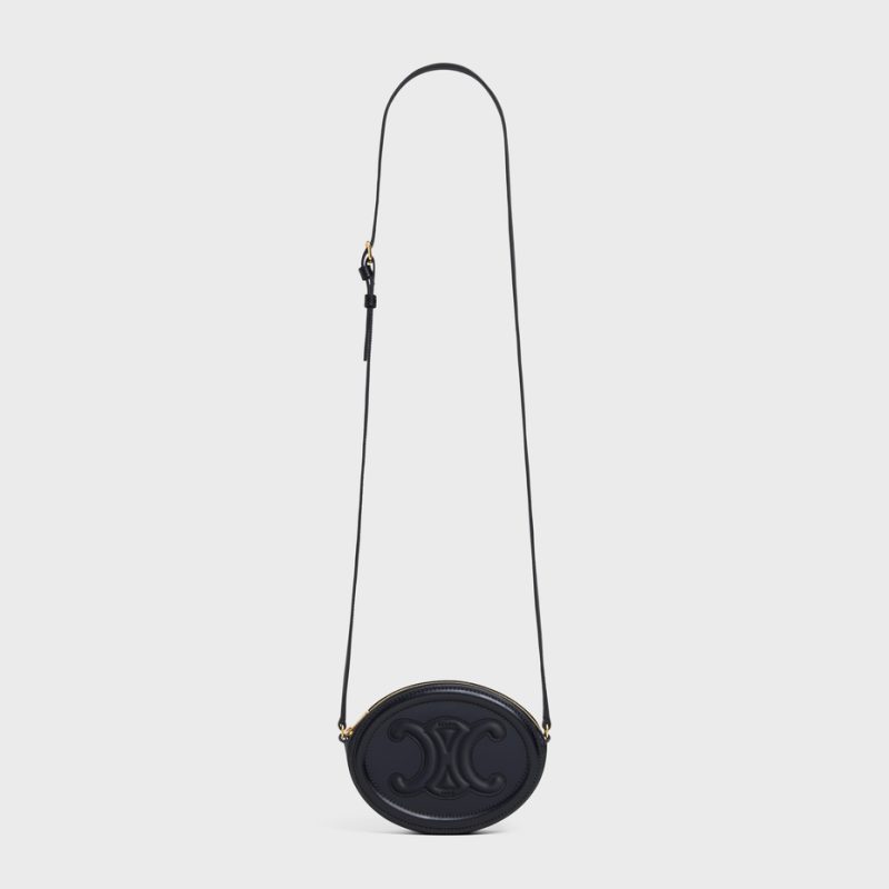 CROSSBODY OVAL PURSE CUIR TRIOMPHE IN SMOOTH CALFSKIN BLACK - Image 5