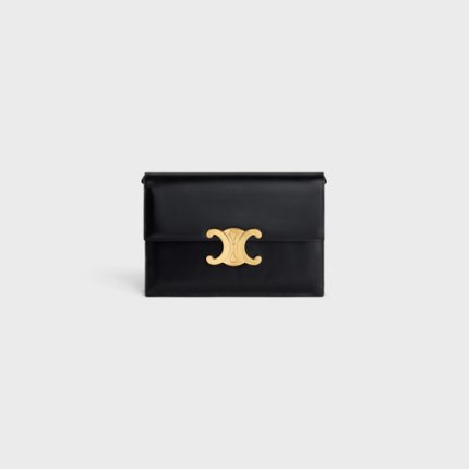 CLUTCH SOIR IN SHINY CALFSKIN BLACK