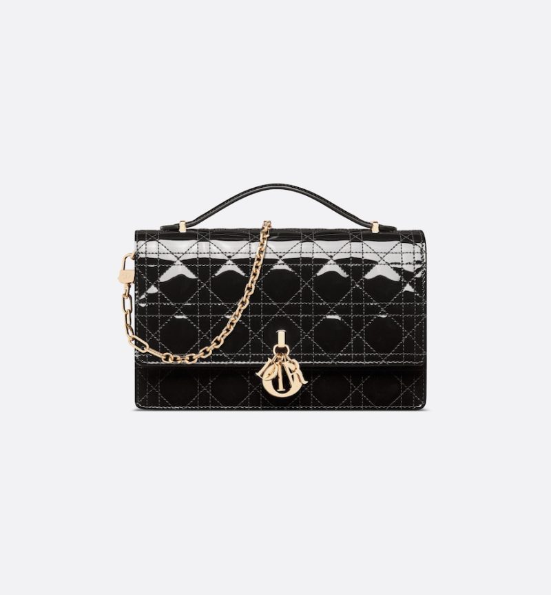 Dior My Dior Top Handle Bag HandBags- patent leather