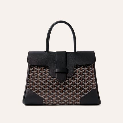 Goyard Saigon Tote Black Goyardine Canvas Palladium Hardware