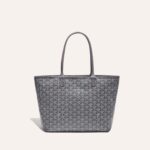 Goyard Goyardine Artois Tote PM Grey Canvas & Chevroches Calfskin Palladium Hardware