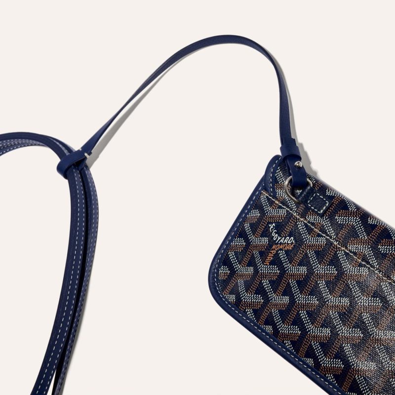 Goyard Goyardine Navy Blue Anjou PM Reversible Tote Bag Palladium Hardware - Image 4