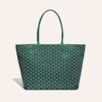 Goyard Artois Tote MM Green Goyardine Canvas & Chevroches Calfskin Palladium Hardware