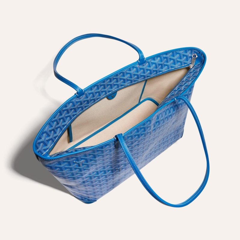 Goyard Artois Tote MM Sky Blue Goyardine Canvas & Chevroches Calfskin Palladium Hardware - Image 4
