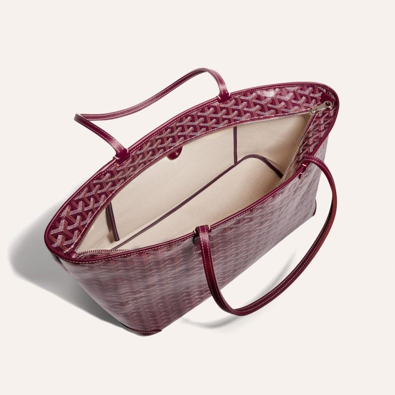 Goyard Artois Tote MM Bordeaux Goyardine Canvas & Chevroches Calfskin Palladium Hardware - Image 4
