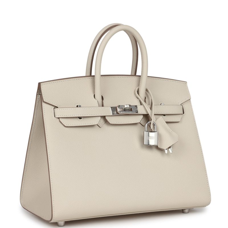 Hermes Birkin Sellier 25 Craie Epsom Palladium Hardware - Image 2