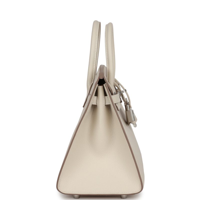 Hermes Birkin Sellier 25 Craie Epsom Palladium Hardware - Image 3