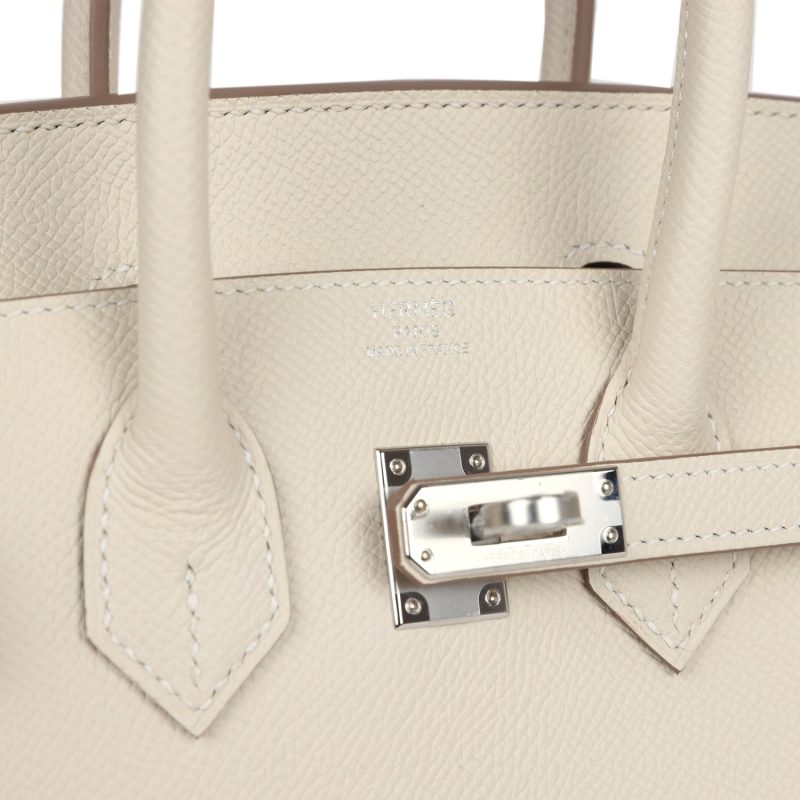 Hermes Birkin Sellier 25 Craie Epsom Palladium Hardware - Image 7