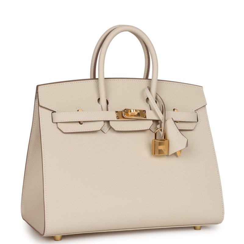 Hermes Birkin Sellier 25 Craie Epsom Gold Hardware - Image 2