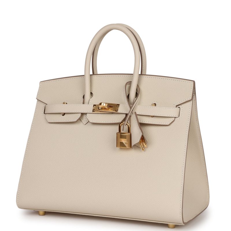 Hermes Birkin Sellier 25 Craie Epsom Gold Hardware - Image 5