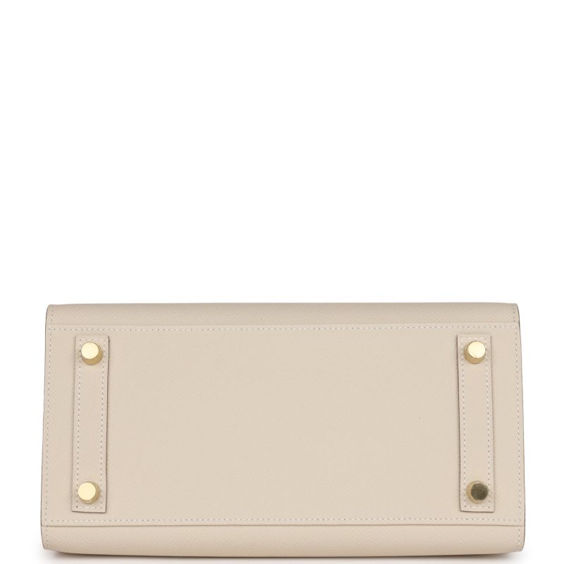Hermes Birkin Sellier 25 Craie Epsom Gold Hardware - Image 6