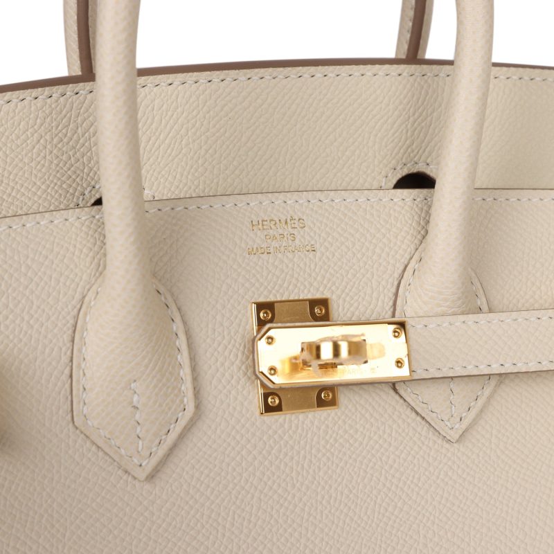 Hermes Birkin Sellier 25 Craie Epsom Gold Hardware - Image 7
