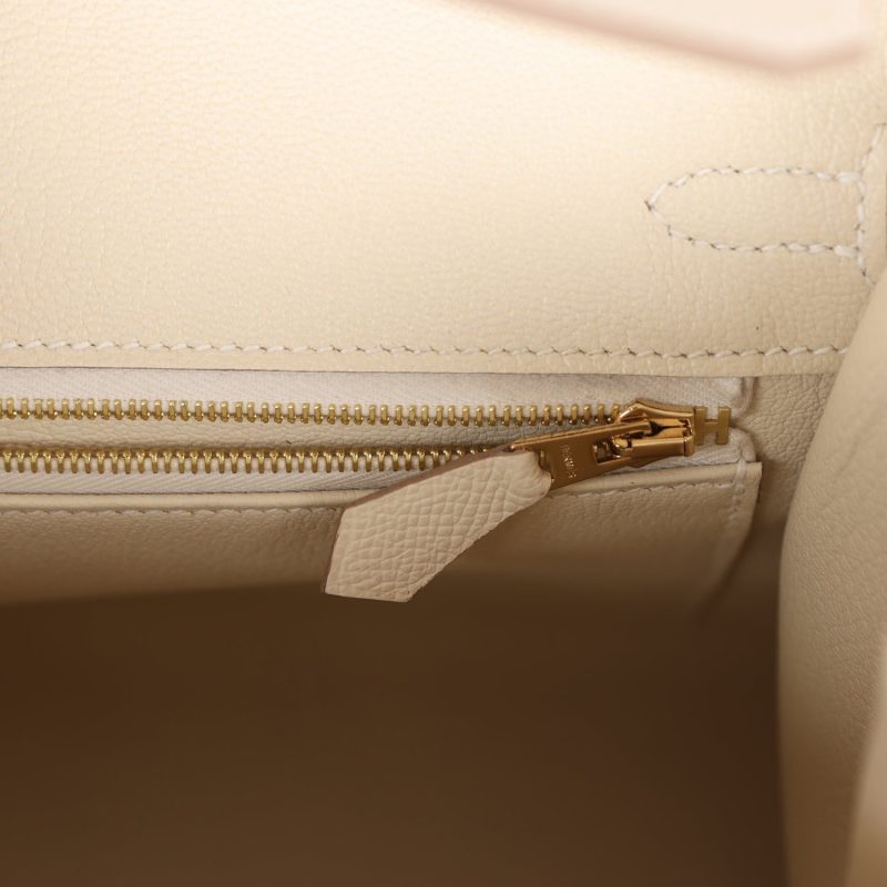 Hermes Birkin Sellier 25 Craie Epsom Gold Hardware - Image 9