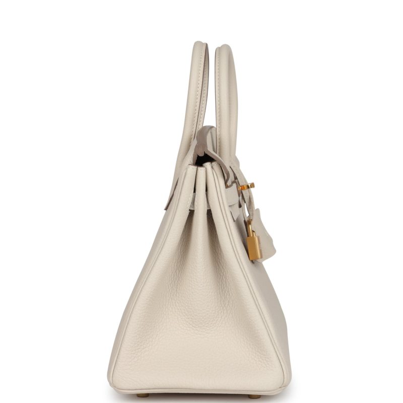 Hermes Birkin 25 Craie Togo Gold Hardware - Image 3