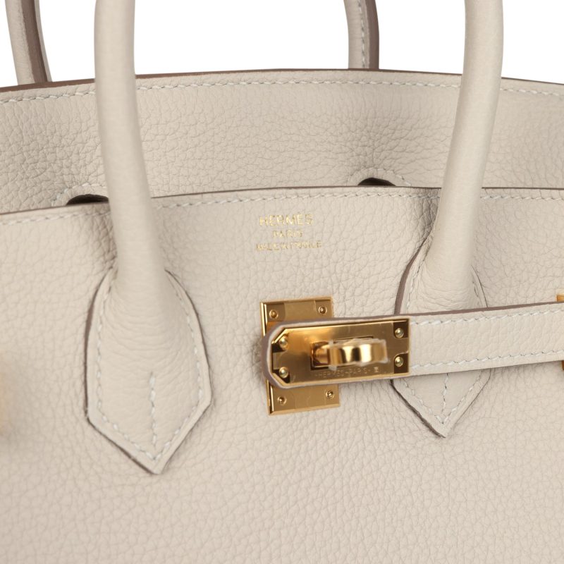 Hermes Birkin 25 Craie Togo Gold Hardware - Image 7