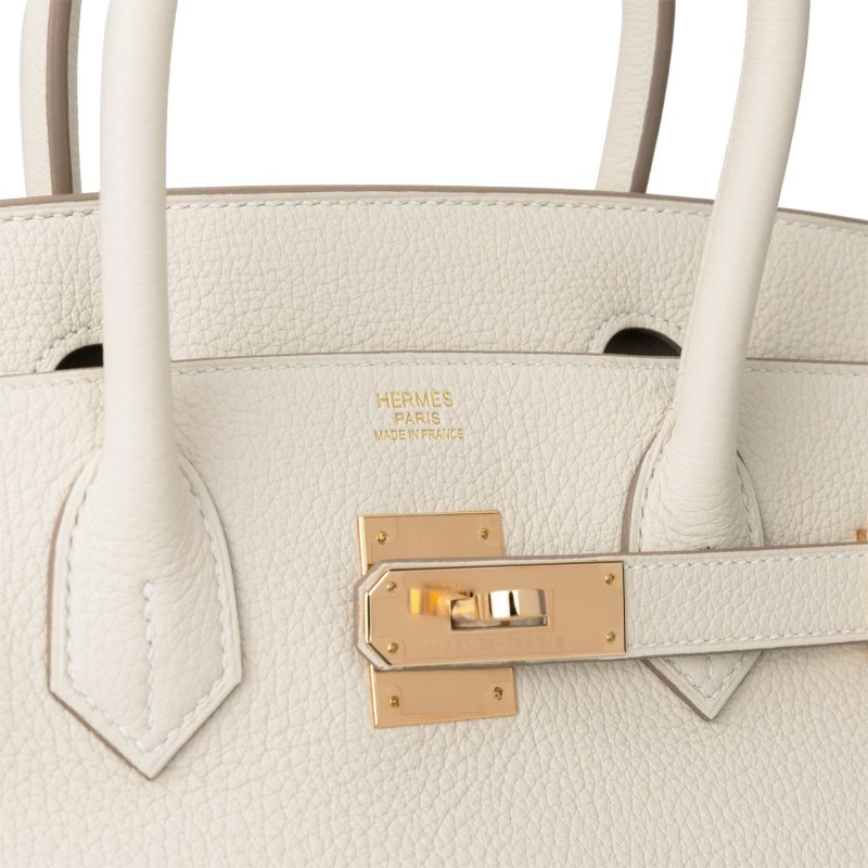 Hermes Birkin 30 Craie Togo Rose Gold Hardware - Image 6