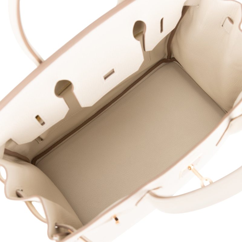 Hermes Birkin 30 Craie Togo Rose Gold Hardware - Image 7