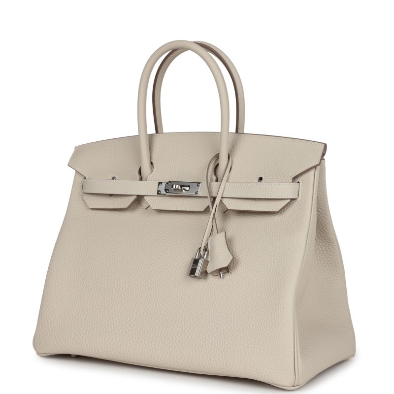 Hermes Birkin 35 Craie Togo Palladium Hardware - Image 5