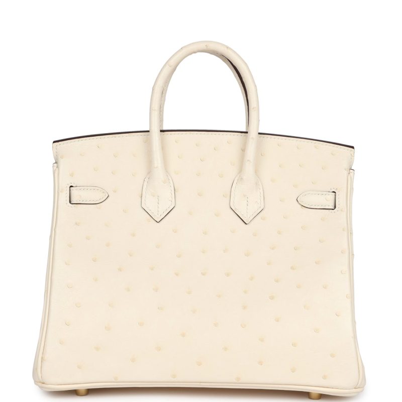 Hermes Birkin 25 Nata Ostrich Gold Hardware - Image 5